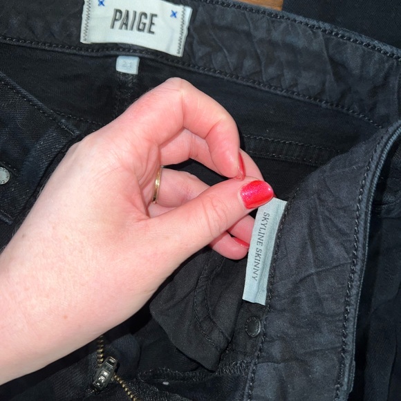 Paige Black Denim Skyline Skinny Jeans size 24 - Picture 4 of 4